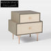 Sleek Plywood Bedroom Nightstand with Storage Drawers, Natural Modern Design Bedside Table