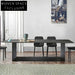Sleek Slate Top Modern Dining Table with Durable Steel Base, Perfect Table