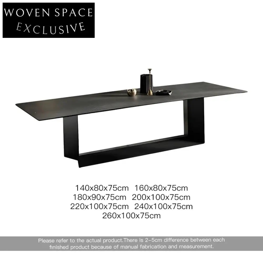 Sleek Slate Top Modern Dining Table with Durable Steel Base, Perfect Table