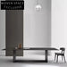 Sleek Slate Top Modern Dining Table with Durable Steel Base, Perfect Table