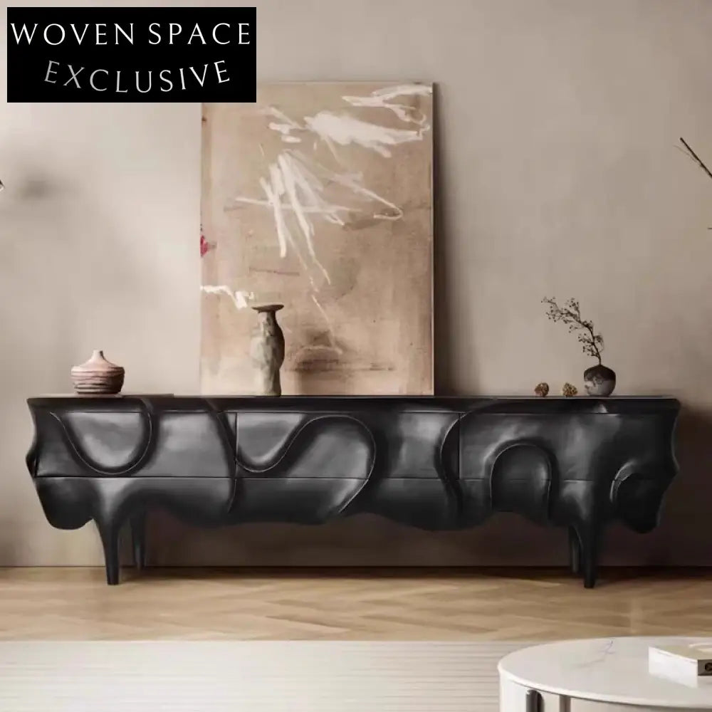 Sleek Solid Wood Modern Living Room TV Stand Console Cabinet Unit