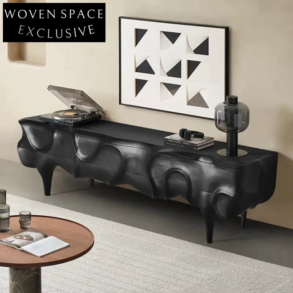 Sleek Solid Wood Modern Living Room TV Stand Console Cabinet Unit