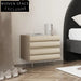 Sleek Solid Wood Nightstand with Drawer, Integrated LED Lamp, and Storage