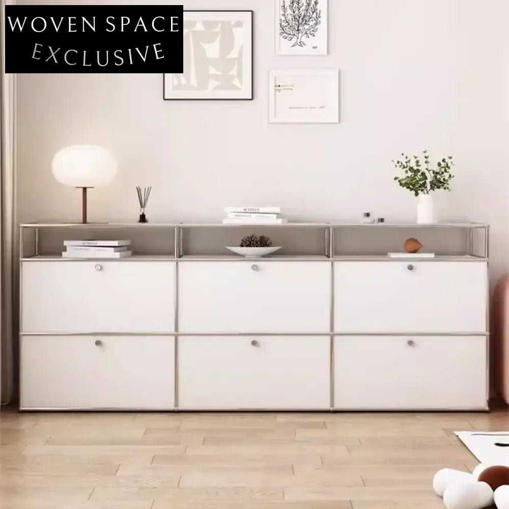Sleek Steel Frame Sideboard Cabinet with Drawers for Modern Living