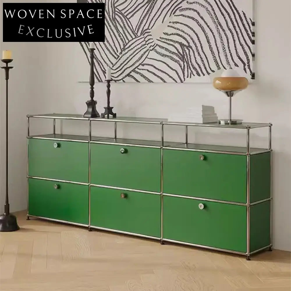 Sleek Steel Frame Sideboard Cabinet with Drawers for Modern Living
