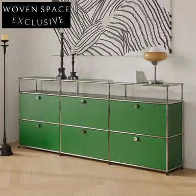Sleek Steel Frame Sideboard Cabinet with Drawers for Modern Living