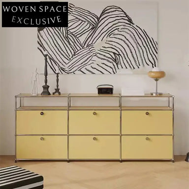 Sleek Steel Frame Sideboard Cabinet with Drawers for Modern Living
