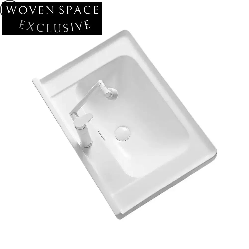 Sleek Thin Edge Ceramic Bathroom Vanity Lavabo Sink, Modern White Design