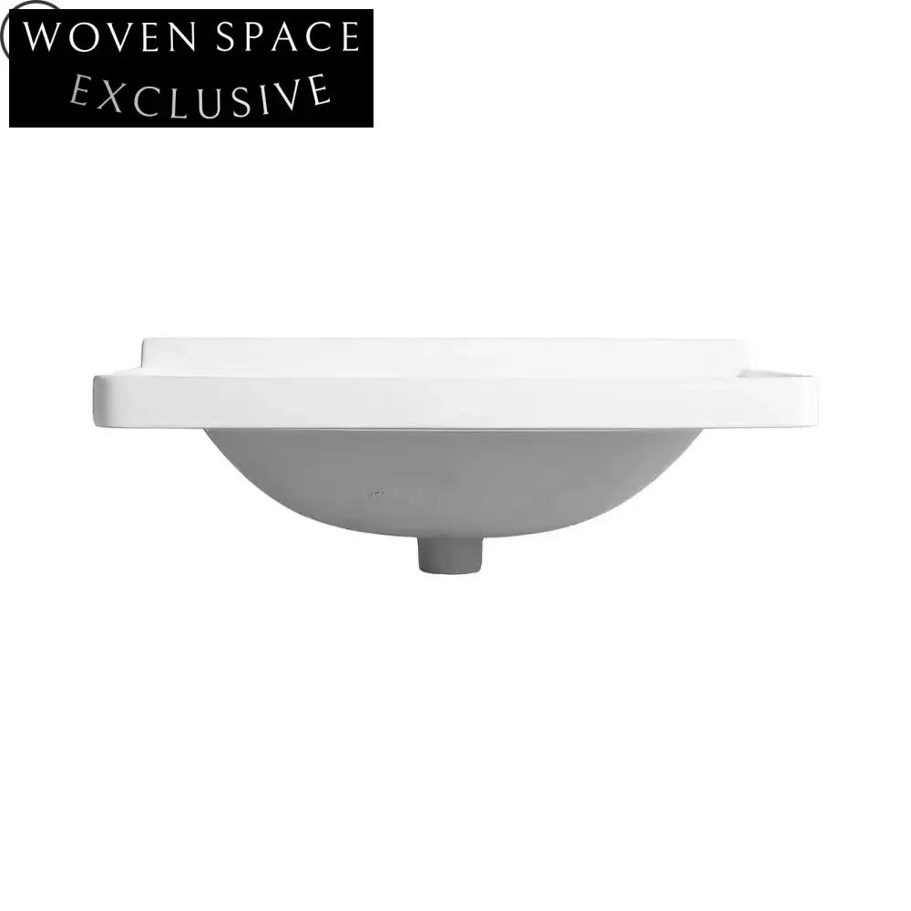 Sleek Thin Edge Ceramic Bathroom Vanity Lavabo Sink, Modern White Design