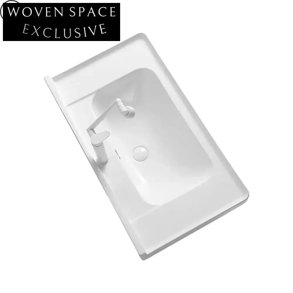 Sleek Thin Edge Ceramic Bathroom Vanity Lavabo Sink, Modern White Design