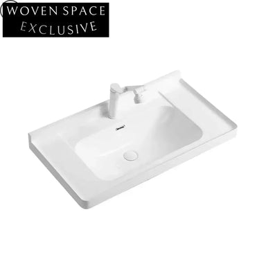 Sleek Thin Edge Ceramic Bathroom Vanity Lavabo Sink, Modern White Design