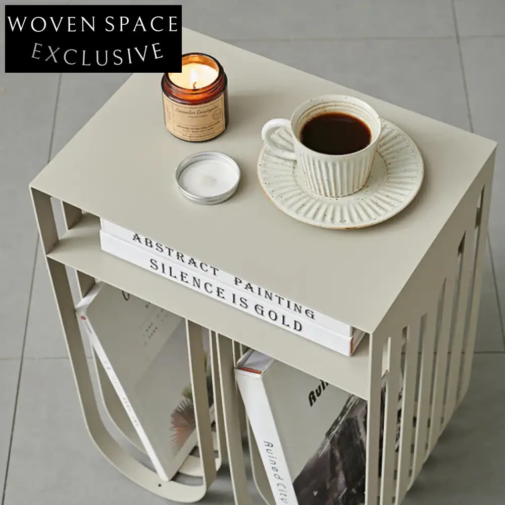 Sleek U-Shape Metal Sofa End Table, Modern Living Room Side Coffee Table