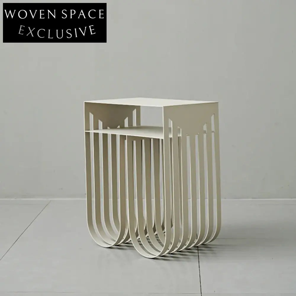 Sleek U-Shape Metal Sofa End Table, Modern Living Room Side Coffee Table