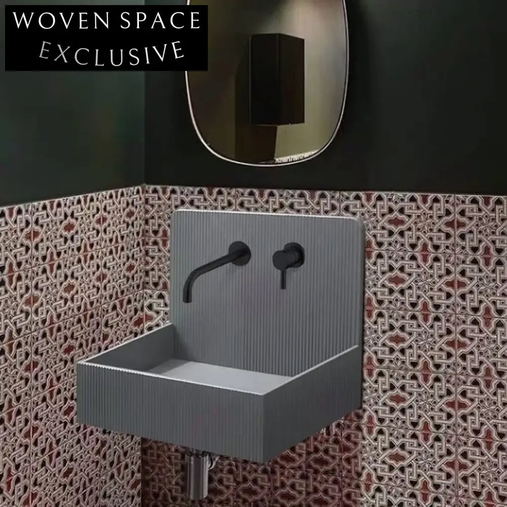 Sleek Wall Hung Artificial Stone Bathroom Basin – Space Saving Modern Sink