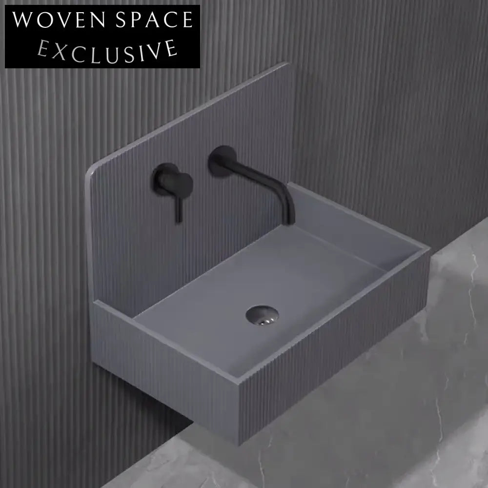 Sleek Wall Hung Artificial Stone Bathroom Basin – Space Saving Modern Sink