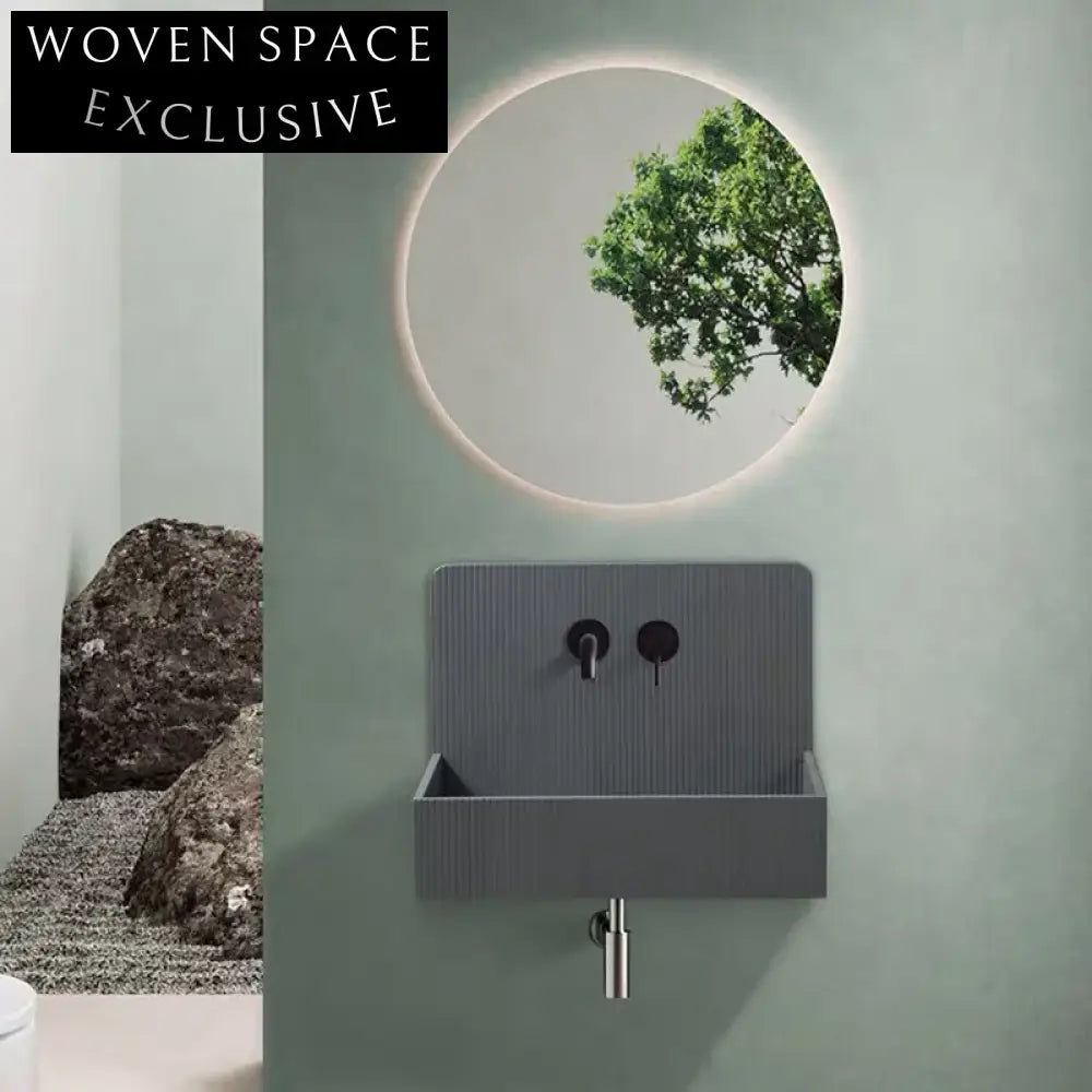 Sleek Wall Hung Artificial Stone Bathroom Basin – Space Saving Modern Sink