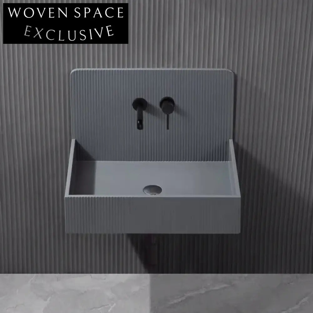 Sleek Wall Hung Artificial Stone Bathroom Basin – Space Saving Modern Sink