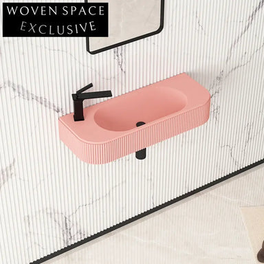 Sleek Wall-Hung Artificial Stone Corner Basin for Modern Small Bathrooms