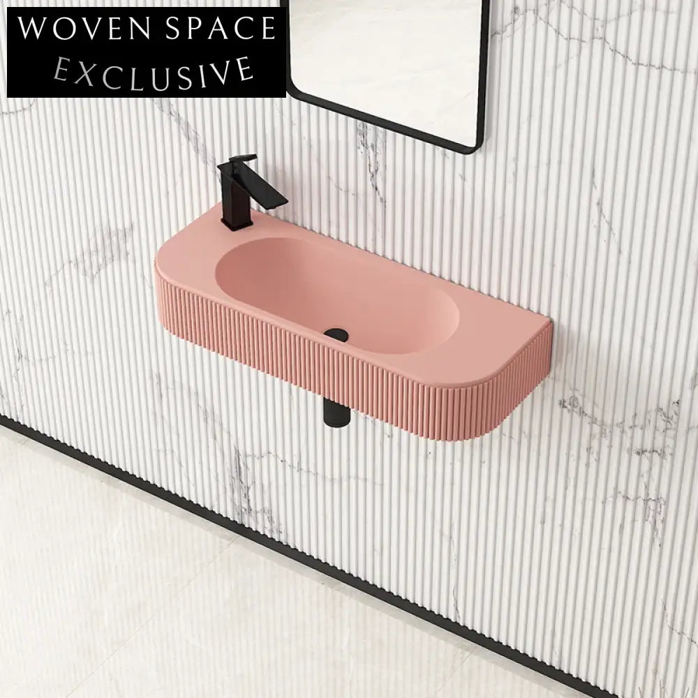 Sleek Wall-Hung Artificial Stone Corner Basin for Modern Small Bathrooms