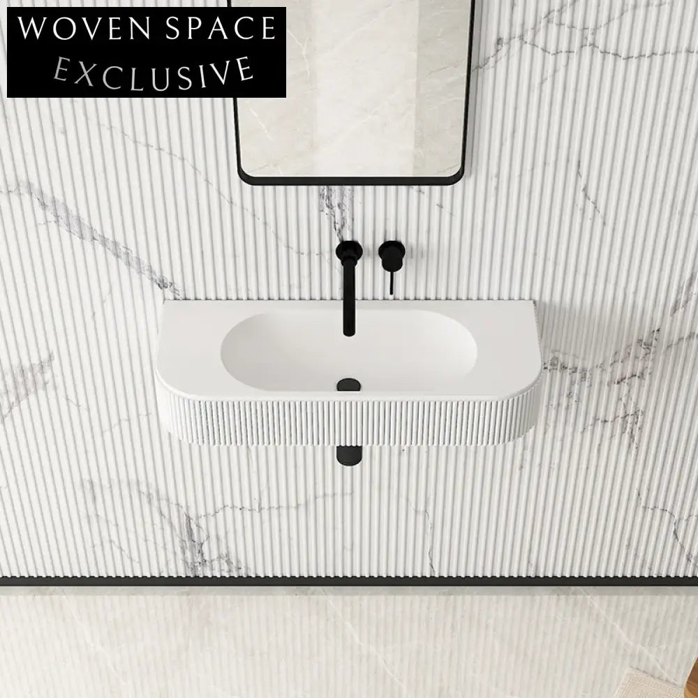 Sleek Wall-Hung Artificial Stone Corner Basin for Modern Small Bathrooms