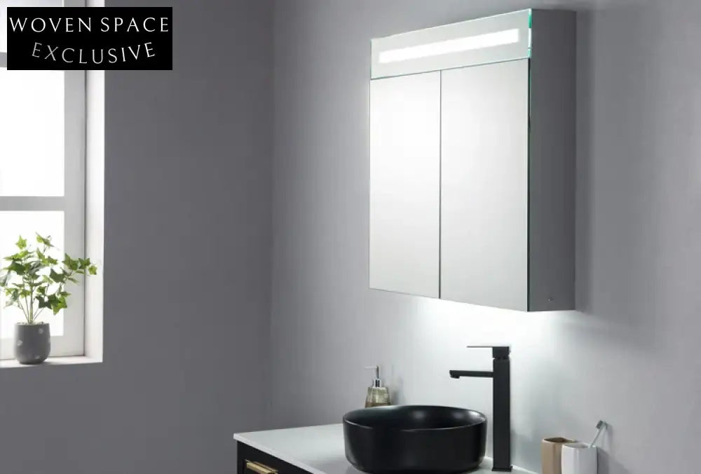 Sleek Wall Mounted LED Bathroom Mirror Cabinet with Storage and Illumination
