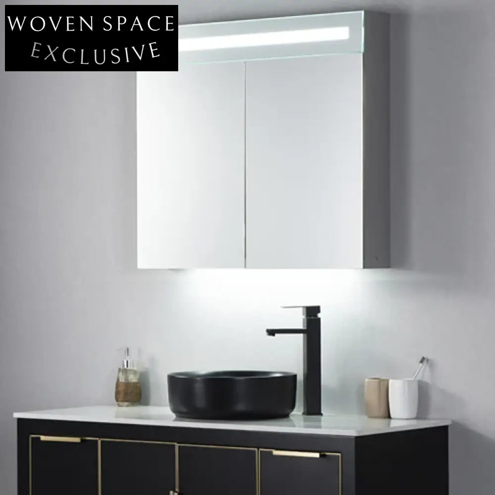 Sleek Wall Mounted LED Bathroom Mirror Cabinet with Storage and Illumination