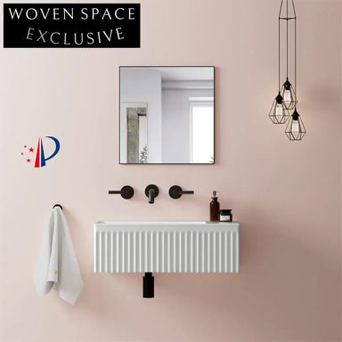 Sleek Wall-Mounted Solid Surface Matt Finish Bathroom Hand Wash Basin