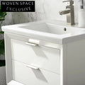 Sleek White Ceramic Drop-in Countertop Vanity Sink for Bathroom Cabinets
