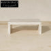 Sleek White Natural Marble Rectangular Low Height Living Room Coffee Table