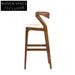 Sleek Wood Bar Stool with Leather Backrest for Modern Home Kitchen