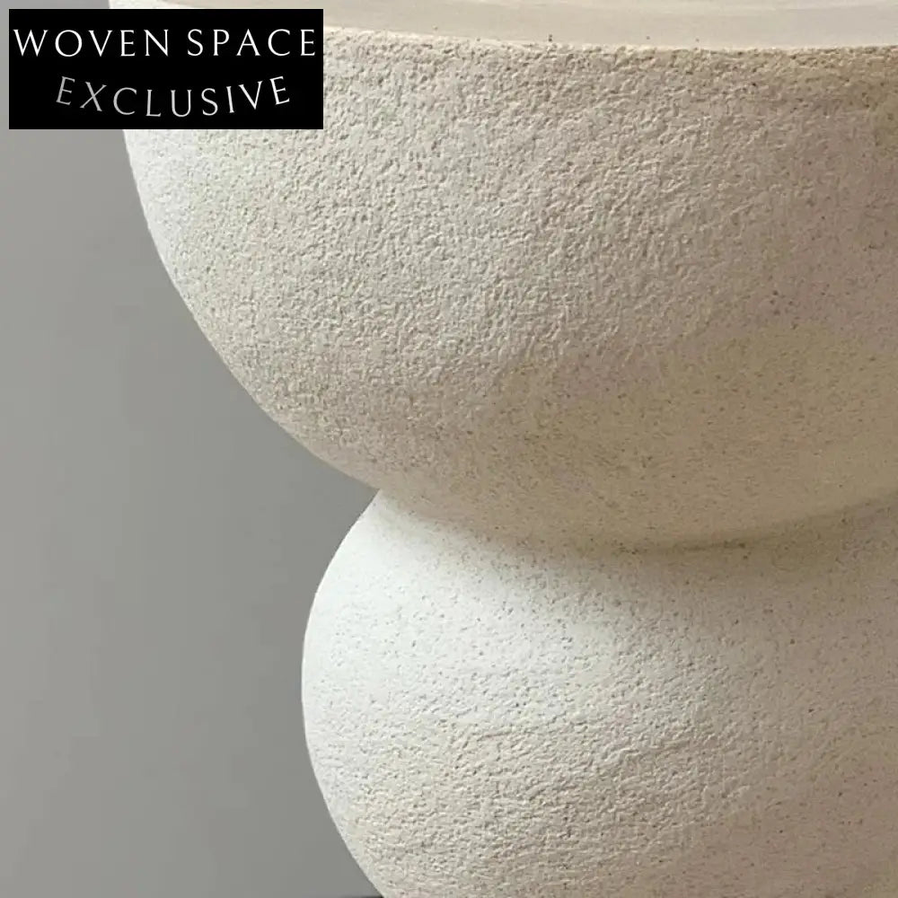 Small Modern Round Concrete Patio Balcony Living Room Coffee Table