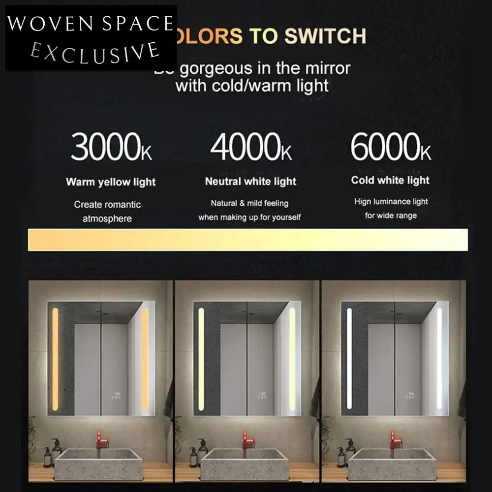 Smart LED Illuminated Anti-Fog Dimmable Touch Control Bathroom Mirror