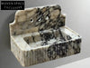 Sofia Calacatta Viola Marble Backsplash Sink