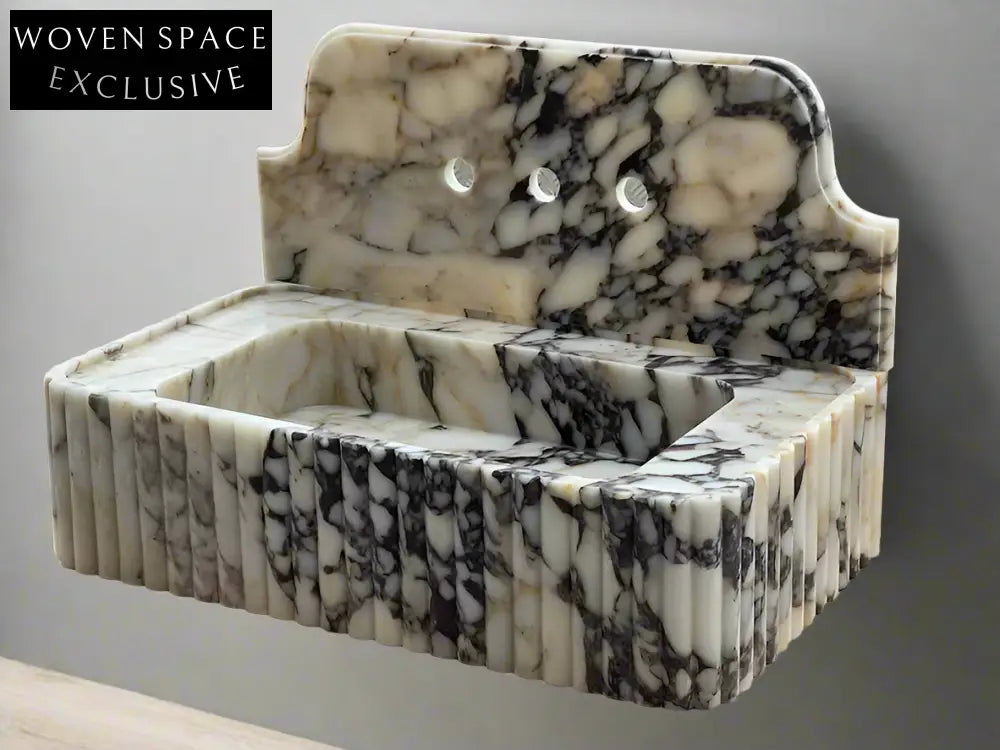 Sofia Calacatta Viola Marble Backsplash Sink