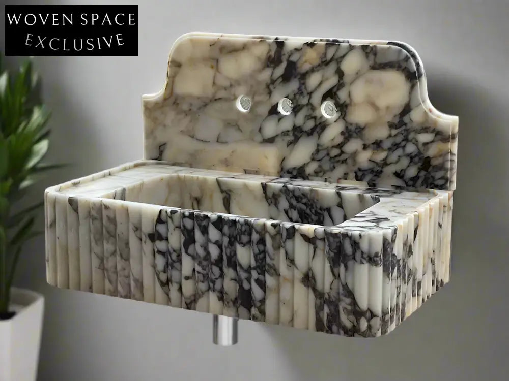 Sofia Calacatta Viola Marble Backsplash Sink