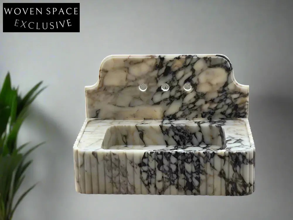 Sofia Calacatta Viola Marble Backsplash Sink