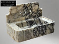 Sofia Calacatta Viola Marble Backsplash Sink