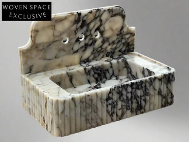 Sofia Calacatta Viola Marble Backsplash Sink