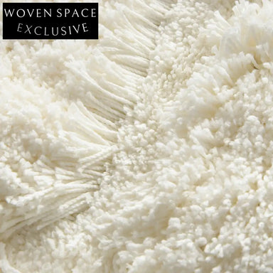 Soft Cream Minimalist Area Rug, Plush Long Hair for Living Room