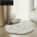 Soft Irregular Cream Style Long-Pile Living Room Bedroom Area Rug