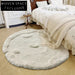 Soft Irregular Cream Style Long-Pile Living Room Bedroom Area Rug