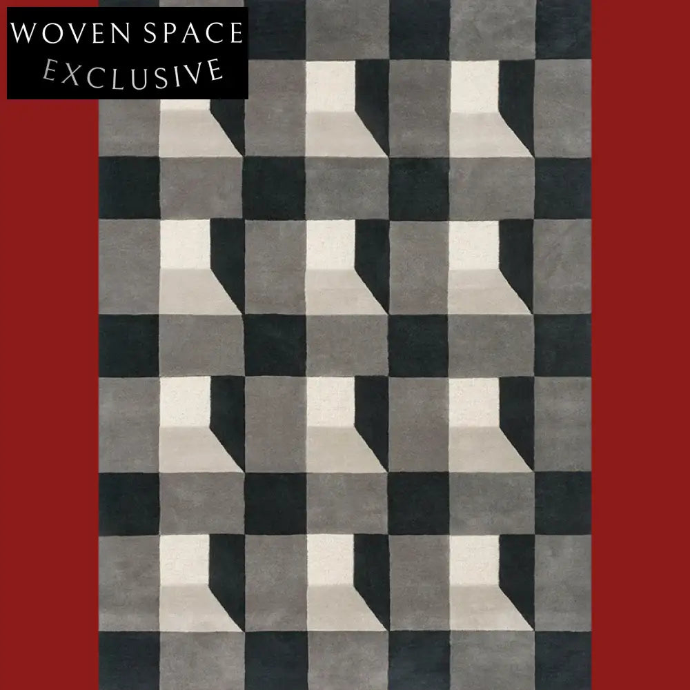 Soft Modern Minimalist Geometric Polyester Area Rug for Living Room Bedroom