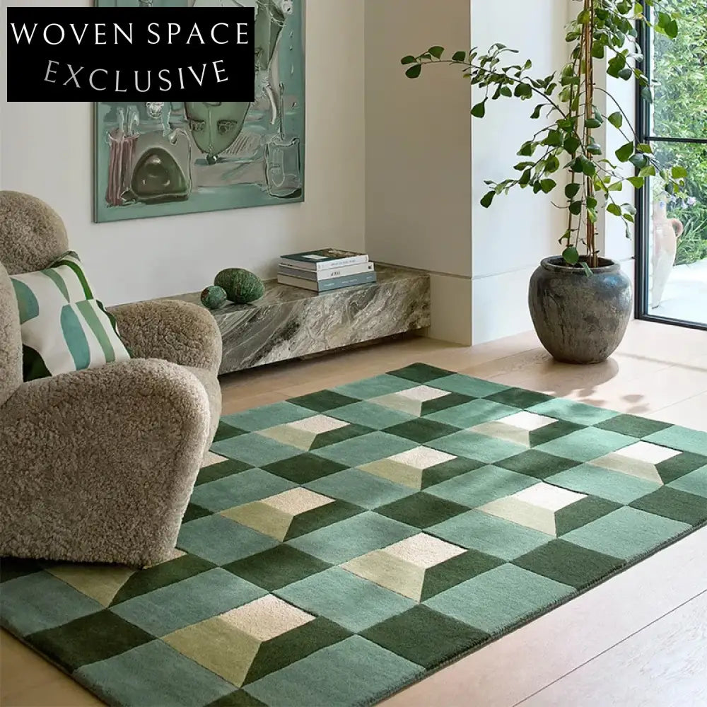 Soft Modern Minimalist Geometric Polyester Area Rug for Living Room Bedroom