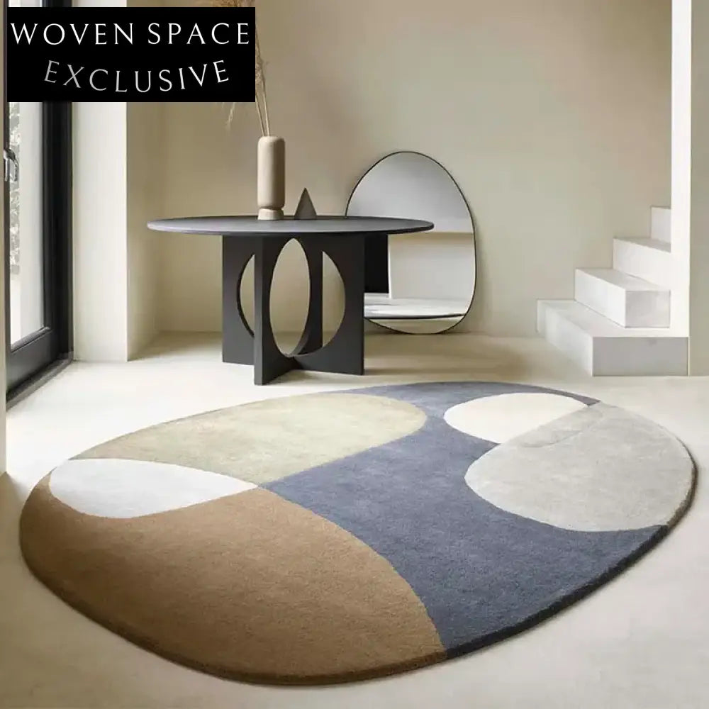 Soft Modern Minimalist Polyester Area Rug for Living Room & Bedroom Floor
