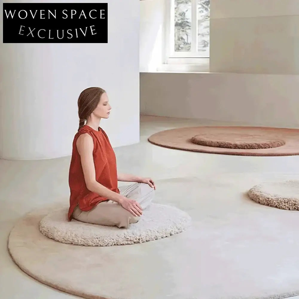 Soft Nordic Cream Polyester Cut Pile Rectangle Oval Home Area Rug