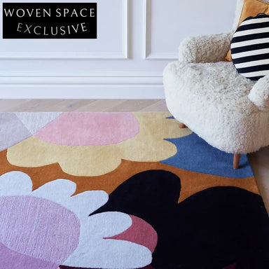 Soft Polyester Geometric Area Rug for Modern Living Room & Bedroom Decor