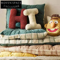 Soft Teddy Fabric Capital Letter Alphabet Plush Decorative Sofa Cushion Pillow