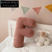 Soft Teddy Fabric Capital Letter Alphabet Plush Decorative Sofa Cushion Pillow
