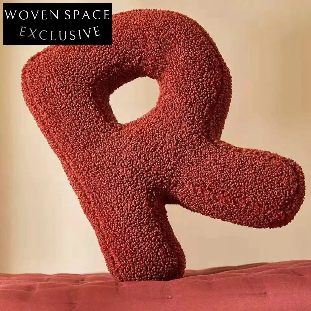 Soft Teddy Fabric Capital Letter Alphabet Plush Decorative Sofa Cushion Pillow