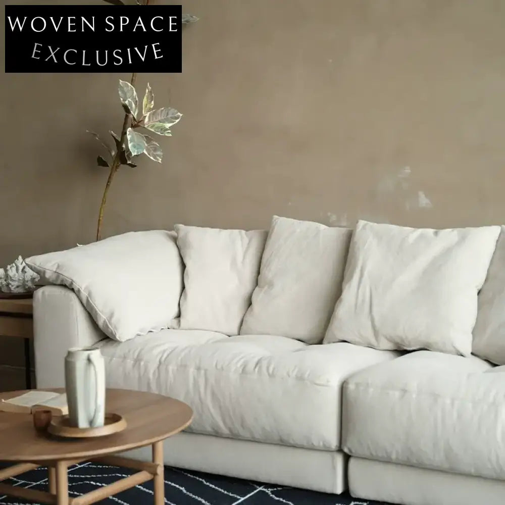 Sole Elegant White Cloud High-End Fabric Sofa (240x102x73)